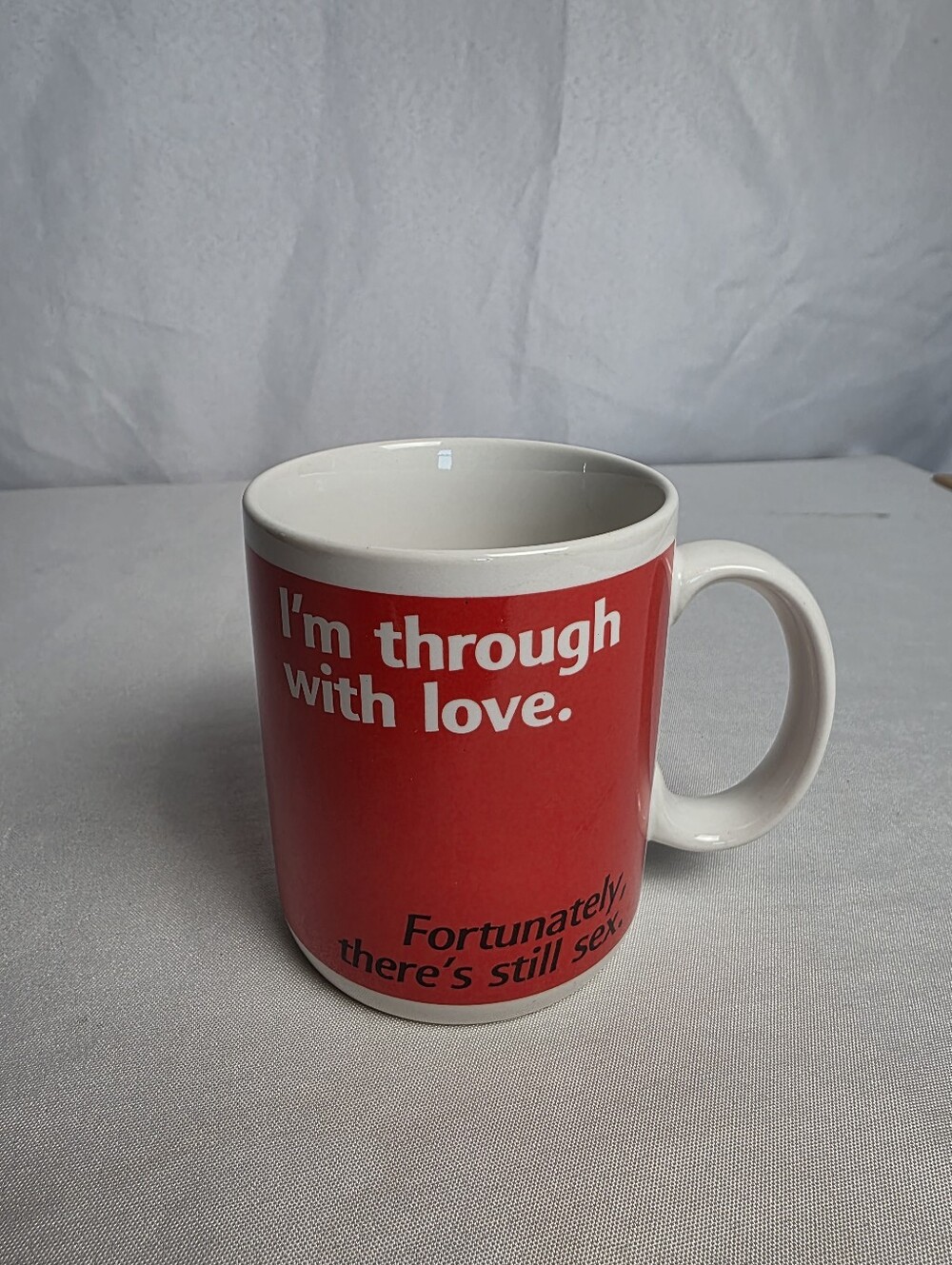 VTG Hallmark Shoebox Greetings Valentines Coffee Mug I'm Through With Love - Picture 2 of 7